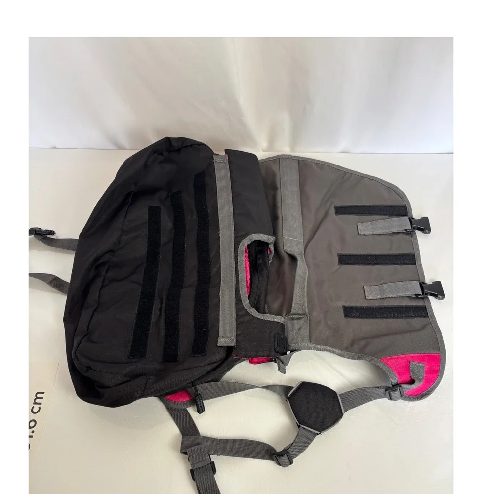 Outward Hound Dog Backpack Hiking Saddlebag Pink Black Reflective Large